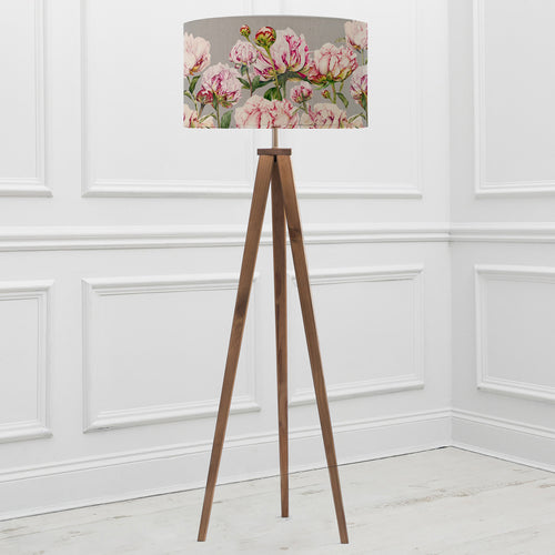 Floral Brown Lighting - Aratus  & Heligan Eva  Complete Floor Lamp Nut/Fuchsia Marie Burke