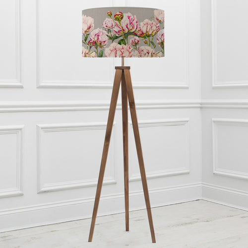 Floral Brown Lighting - Heligan Eva & Aratus Complete Floor Lamp Nut/Fuchsia Marie Burke