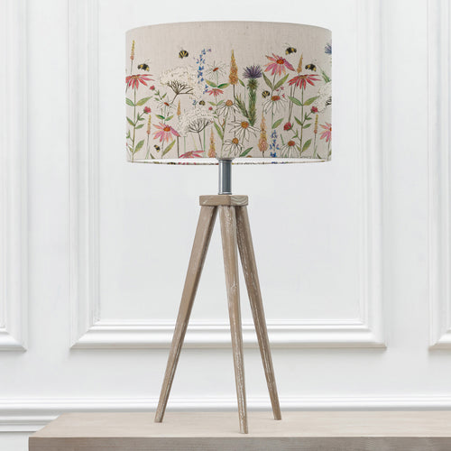 Floral Grey Lighting - Hermione Eva & Aratus Complete Table Lamp Grey/Linen Voyage Maison