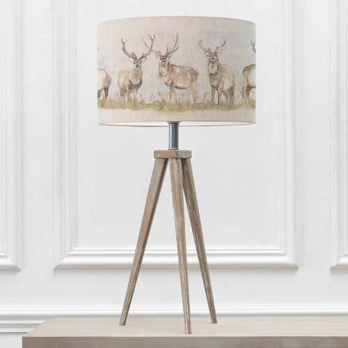 Animal Grey Lighting - Aratus  & Moorland Stag Eva  Complete Table Lamp Grey/Linen Voyage Maison