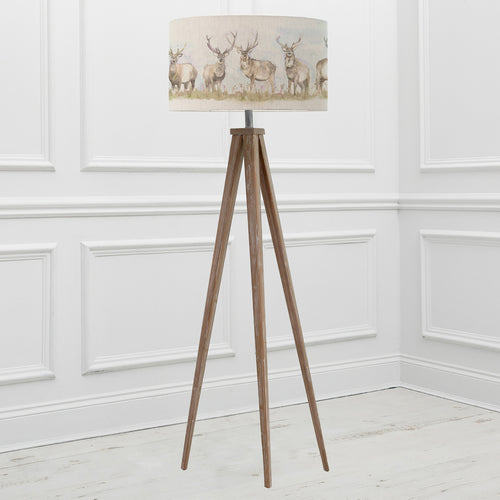 Animal Grey Lighting - Moorland Stag Eva & Aratus Complete Floor Lamp Grey/Linen Voyage Maison