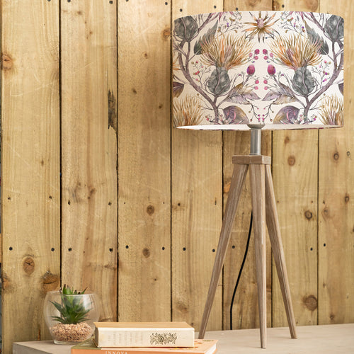 Floral Grey Lighting - Aratus  & Varys Eva  Complete Table Lamp Grey/Gold Voyage Maison