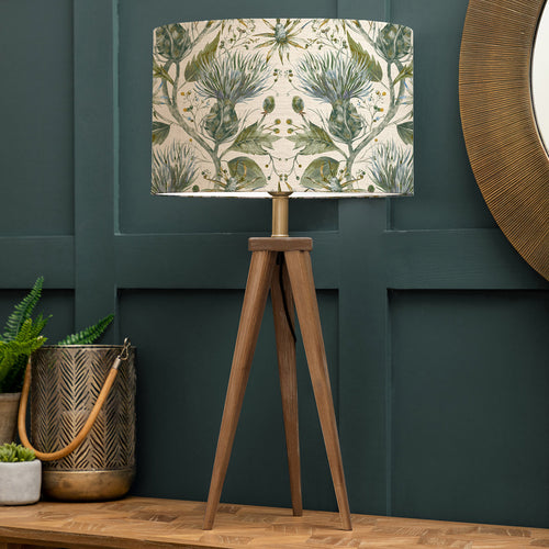 Floral Brown Lighting - Aratus  & Varys Eva  Complete Table Lamp Nut/Lichen Linen Voyage Maison