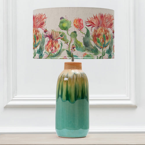 Floral Blue Lighting - Enchanting Thistle Eva & Arauca Complete Table Lamp Aqua/Marigold Voyage Maison