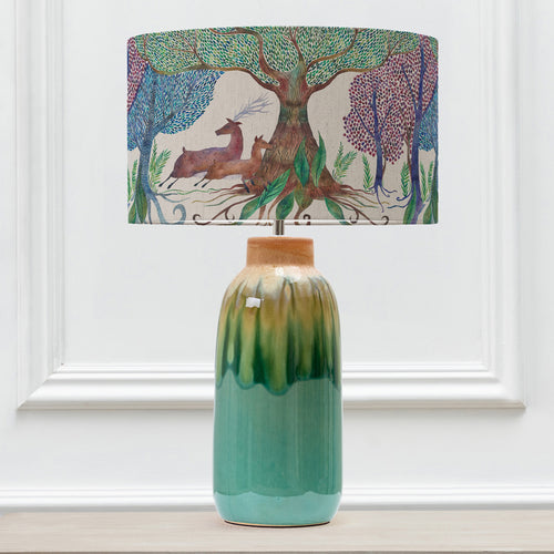 Animal Blue Lighting - Willow Woods Eva & Arauca Complete Table Lamp Aqua/Linen Voyage Maison