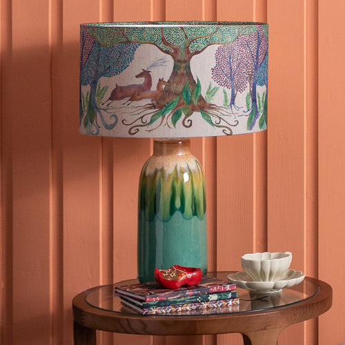 Animal Blue Lighting - Willow Woods Eva & Arauca Complete Table Lamp Aqua/Linen Voyage Maison