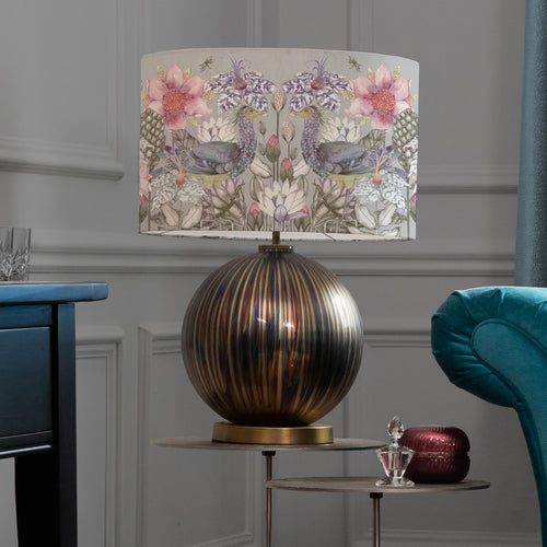 Floral Gold Lighting - Belina  & Acanthis Eva  Complete Table Lamp Glass/Bronze Voyage Maison