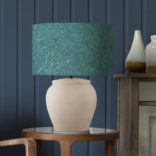 Floral Blue Lighting - Edessa & Coressa Complete Table Lamp Teal Voyage Maison