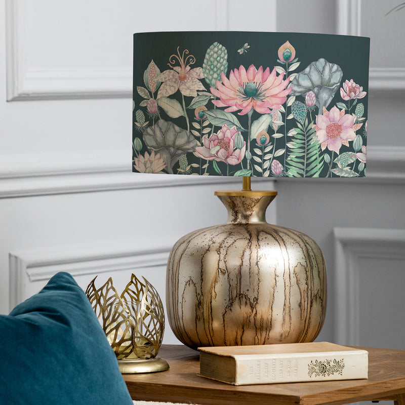 Floral Gold Lighting - Nesidora Eva & Elphaba Complete Table Lamp Glass/Emerald Voyage Maison