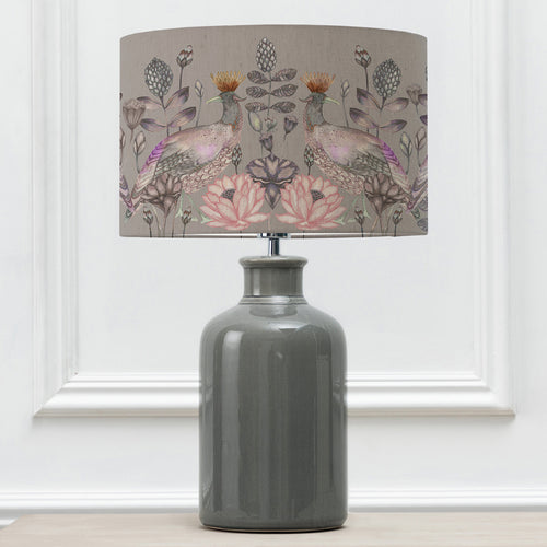 Floral Grey Lighting - Elspeth  & Ahura Eva  Complete Table Lamp Grey/Bronze Voyage Maison