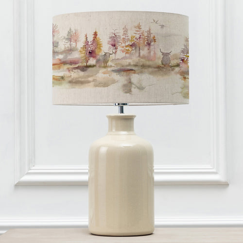 Animal Cream Lighting - Elspeth  & Caledonian Forest Eva  Complete Table Lamp Cream/Linen Voyage Maison