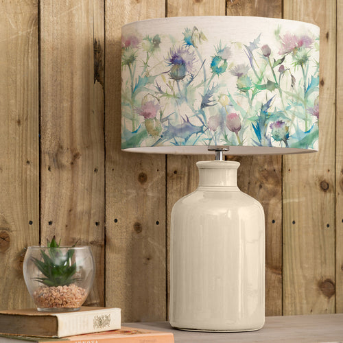 Floral Cream Lighting - Cirsium Eva & Elspeth Complete Table Lamp Cream/Damson Voyage Maison