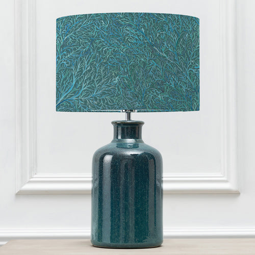 Floral Blue Lighting - Coressa Eva & Elspeth Complete Table Lamp Teal Voyage Maison