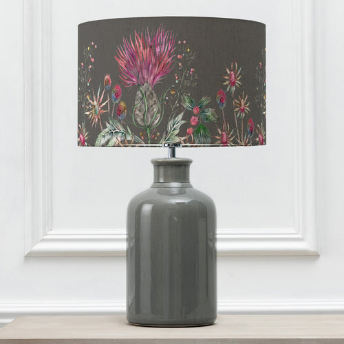 Floral Grey Lighting - Elspeth  & Elysium Eva  Complete Table Lamp Grey/Onyx Voyage Maison
