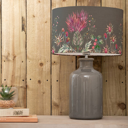 Floral Grey Lighting - Elspeth  & Elysium Eva  Complete Table Lamp Grey/Onyx Voyage Maison