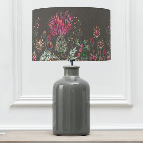 Floral Grey Lighting - Elysium Eva & Elspeth Complete Table Lamp Grey/Onyx Voyage Maison