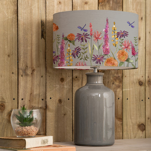 Floral Grey Lighting - Elspeth  & Florabunda Eva  Complete Table Lamp Grey/Russet Voyage Maison