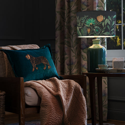 Floral Blue Lighting - Elspeth  & Fortazela Eva  Complete Table Lamp Aqua/Sapphire Voyage Maison