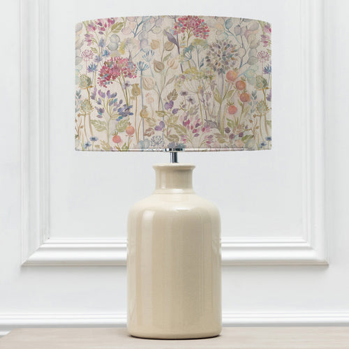 Floral Cream Lighting - Hedgerow Eva & Elspeth Complete Table Lamp Cream/Linen Voyage Maison