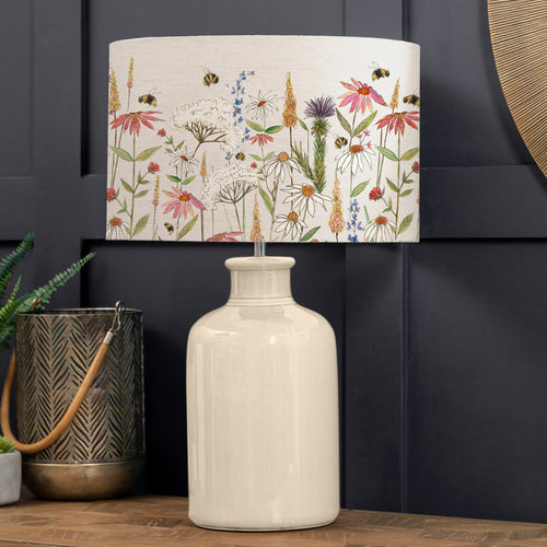 Floral Cream Lighting - Elspeth  & Hermione Eva  Complete Table Lamp Cream/Linen Voyage Maison