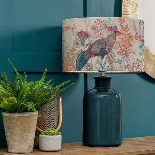 Animal Blue Lighting - Lady Amherst Eva & Elspeth Complete Table Lamp Aqua/Linen Voyage Maison