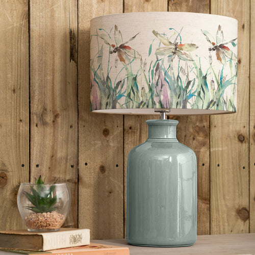Floral Blue Lighting - Elspeth  & Nightingale Eva  Complete Table Lamp Duck/Linen Voyage Maison