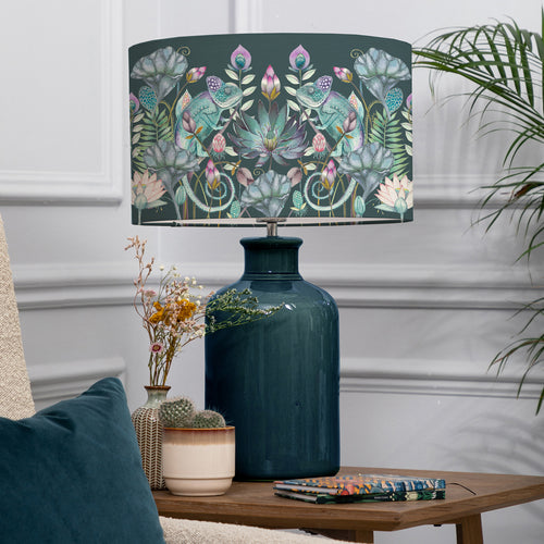 Floral Blue Lighting - Osawi Eva & Elspeth Complete Table Lamp Aqua/Emerald Voyage Maison