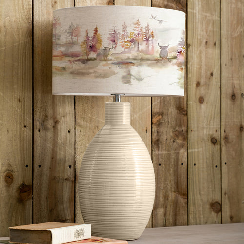 Animal Cream Lighting - Caledonian Forest Eva & Epona Complete Table Lamp Cream/Linen Voyage Maison