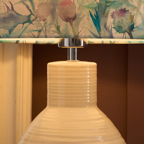 Floral Cream Lighting - Cirsium Eva & Epona Complete Table Lamp Cream/Damson Voyage Maison