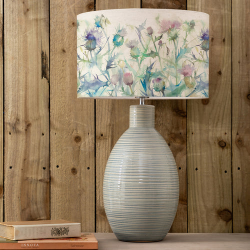 Floral Blue Lighting - Epona  & Cirsium Eva  Complete Table Lamp Duck/Damson Voyage Maison