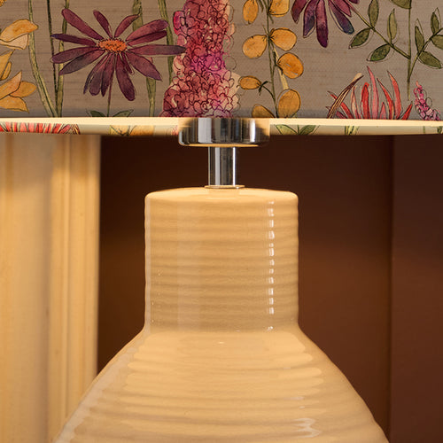 Floral Cream Lighting - Florabunda Eva & Epona Complete Table Lamp Cream/Russet Voyage Maison