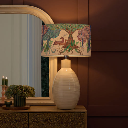 Animal Cream Lighting - Willow Woods Eva & Epona Complete Table Lamp Cream/Linen Voyage Maison