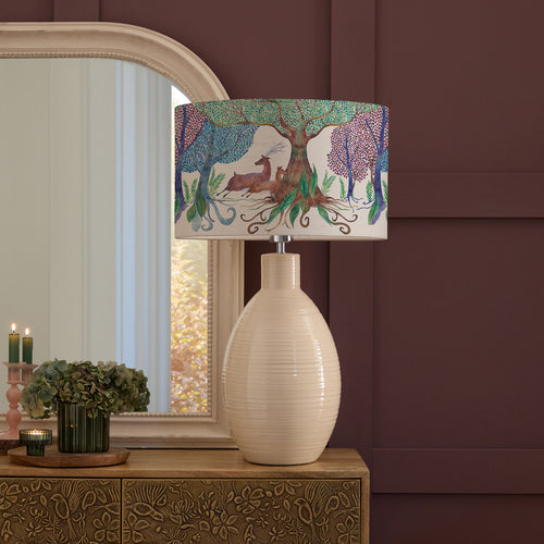 Animal Cream Lighting - Willow Woods Eva & Epona Complete Table Lamp Cream/Linen Voyage Maison