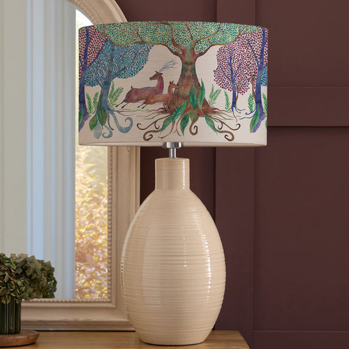 Animal Cream Lighting - Willow Woods Eva & Epona Complete Table Lamp Cream/Linen Voyage Maison