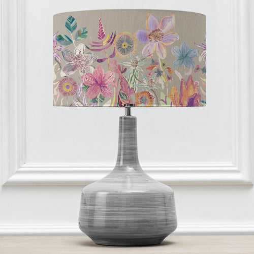 Floral Grey Lighting - Eris  & Primrose Eva  Complete Table Lamp Slate/Haze Voyage Maison