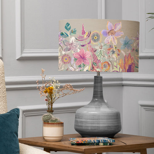 Floral Grey Lighting - Eris  & Primrose Eva  Complete Table Lamp Slate/Haze Voyage Maison