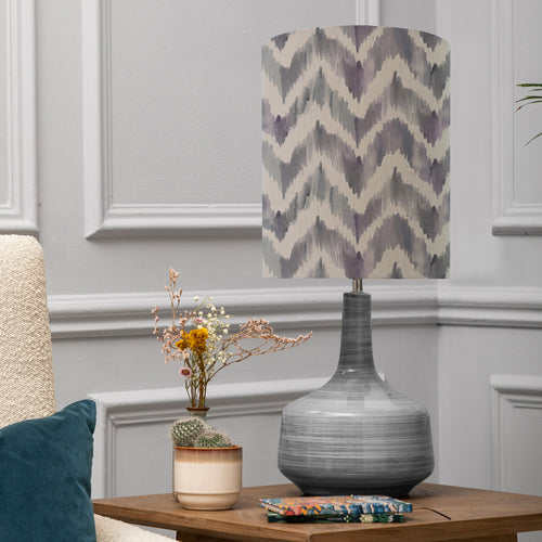 Abstract Grey Lighting - Eris  & Savannah Anna  Complete Table Lamp Slate/Violet Additions