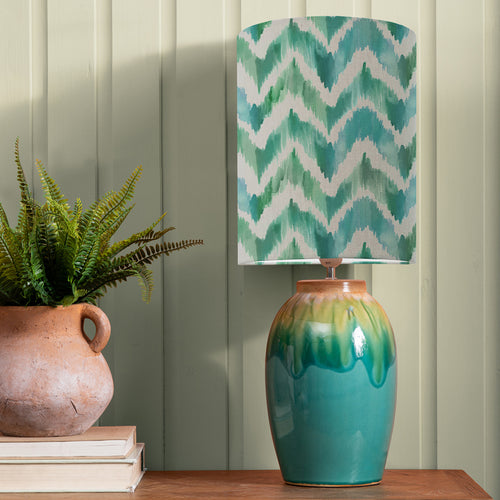 Abstract Blue Lighting - Savannah Anna & Eucalypt Complete Table Lamp Aqua/Isla Additions