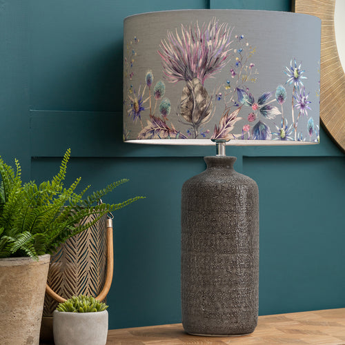 Floral Grey Lighting - Elysium Eva & Inopia Complete Table Lamp Grey/Sapphire Voyage Maison