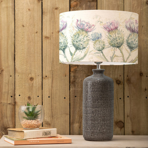 Floral Grey Lighting - Inopia   & Thistle Glen Eva  Complete Lamp Grey/Linen Voyage Maison