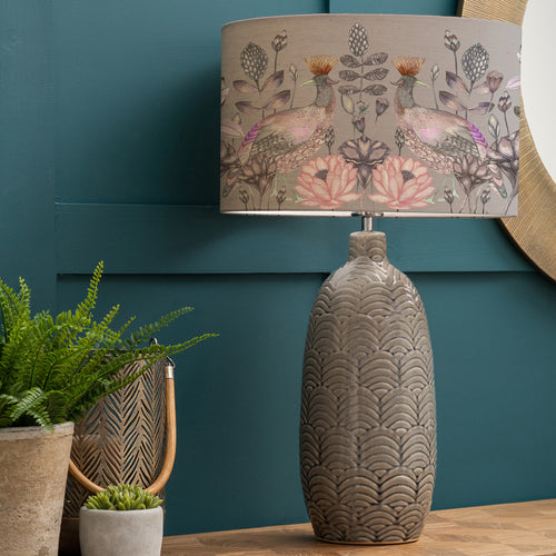 Floral Grey Lighting - Jadis  & Ahura Eva  Complete Table Lamp Grey/Bronze Voyage Maison