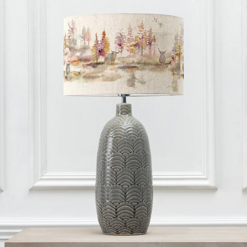 Animal Grey Lighting - Caledonian Forest Eva & Jadis Complete Table Lamp Grey/Linen Voyage Maison