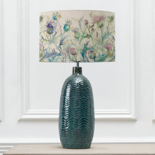 Floral Blue Lighting - Jadis  & Cirsium Eva  Complete Table Lamp Aqua/Damson Voyage Maison