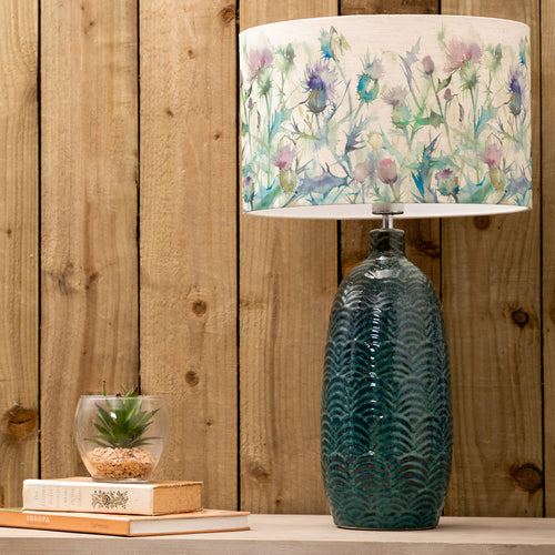 Floral Blue Lighting - Jadis  & Cirsium Eva  Complete Table Lamp Aqua/Damson Voyage Maison