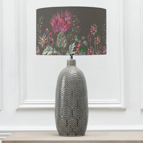 Floral Grey Lighting - Elysium Eva & Jadis Complete Table Lamp Grey/Onyx Voyage Maison