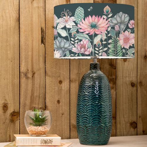 Floral Blue Lighting - Nesidora Eva & Jadis Complete Table Lamp Aqua/Emerald Voyage Maison