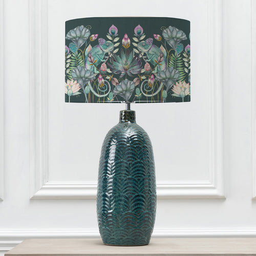 Floral Blue Lighting - Osawi Eva & Jadis Complete Table Lamp Aqua/Emerald Voyage Maison