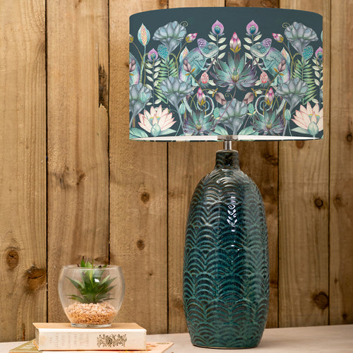 Floral Blue Lighting - Osawi Eva & Jadis Complete Table Lamp Aqua/Emerald Voyage Maison