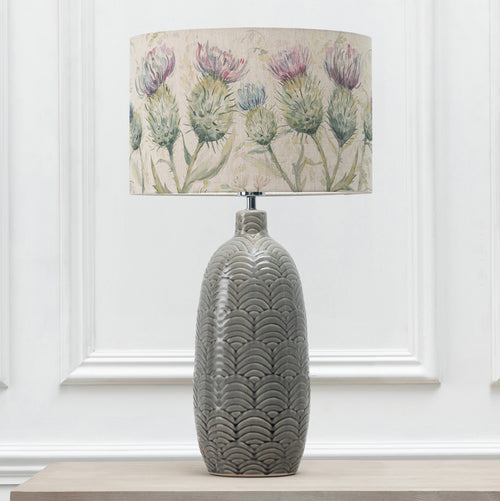 Floral Grey Lighting - Jadis  & Thistle Glen Eva  Complete Table Lamp Grey/Linen Voyage Maison