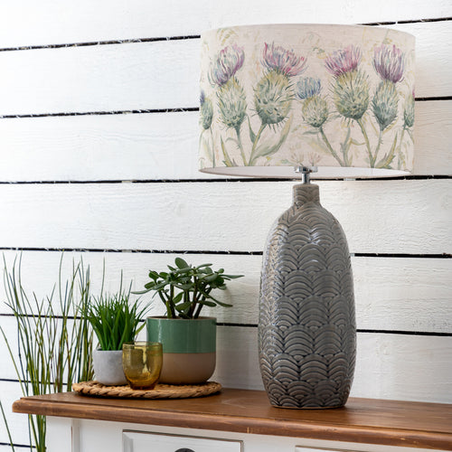 Floral Grey Lighting - Jadis  & Thistle Glen Eva  Complete Table Lamp Grey/Linen Voyage Maison